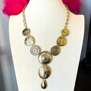Chico’s Gold Tone Metal Medallion Necklace
